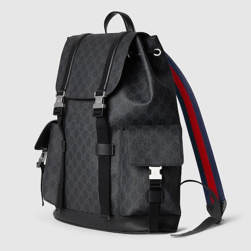 Zaino GG nero misura grande tessuto GG supreme nero