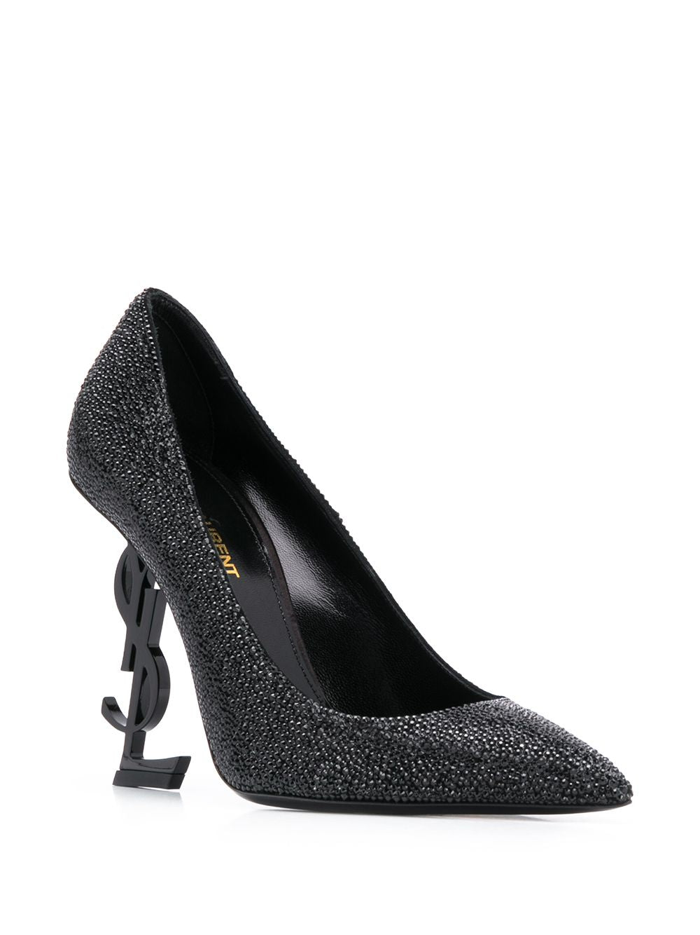 Décolleté Opyum in pelle di vitello nero glitterato