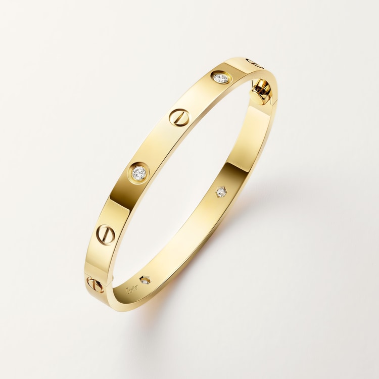 Bracciale LOVE modello classico 4 diamanti in color oro