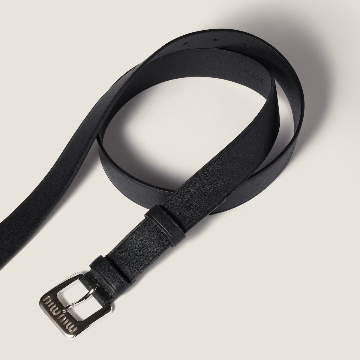 Cintura in nappa Nero Fibbia argento 3cm