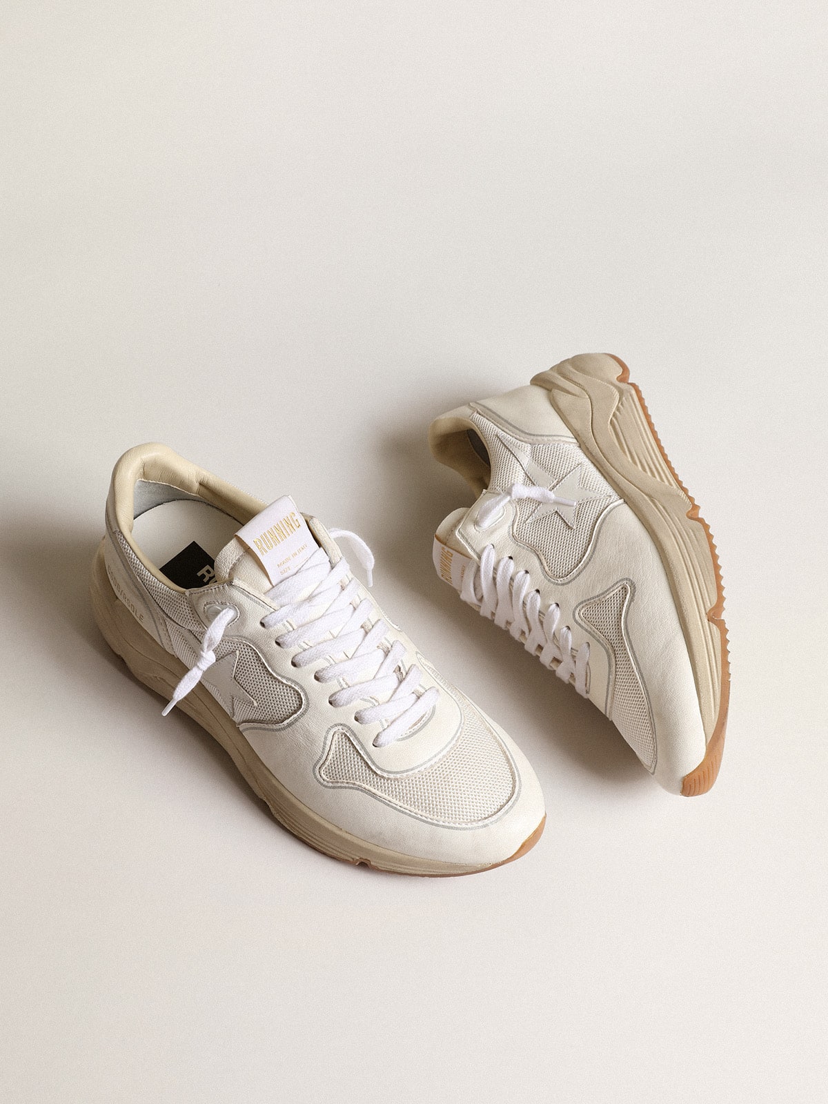 Running Sole in rete e nappa bianca