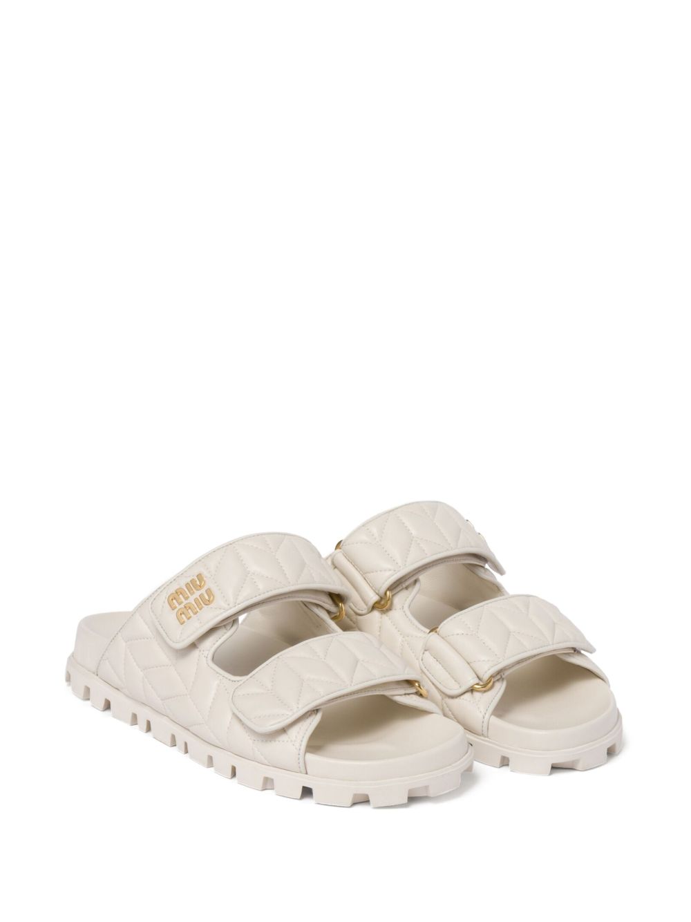 Ciabatte imbottite in pelle nappa bianco