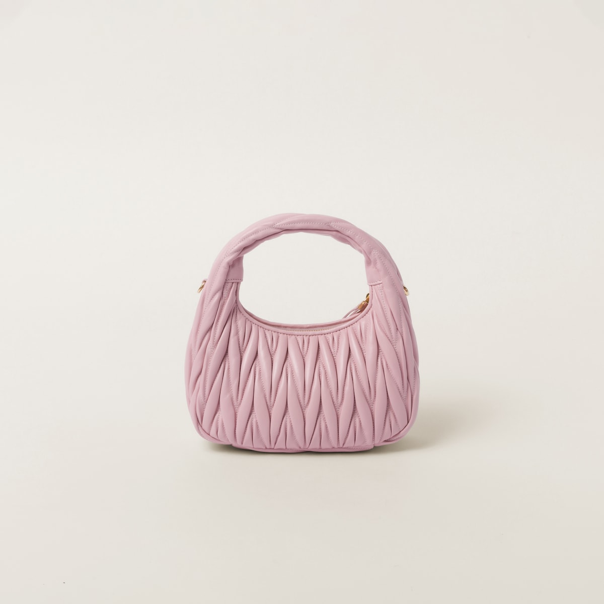 Borsa hobo Wander piccola in nappa matelassé rosa
