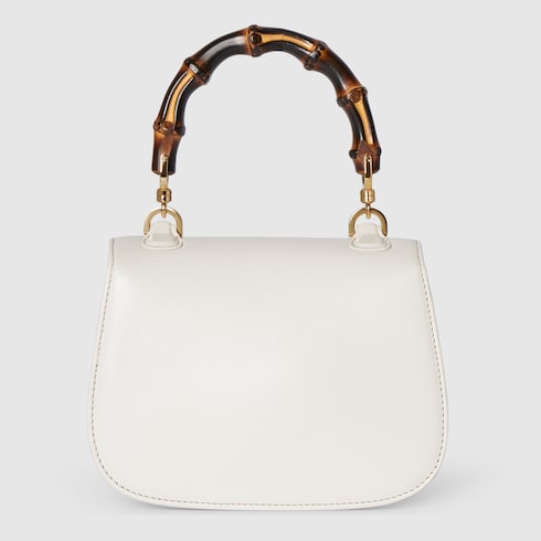 Mini borsa GG Bamboo 1947 in pelle bianca