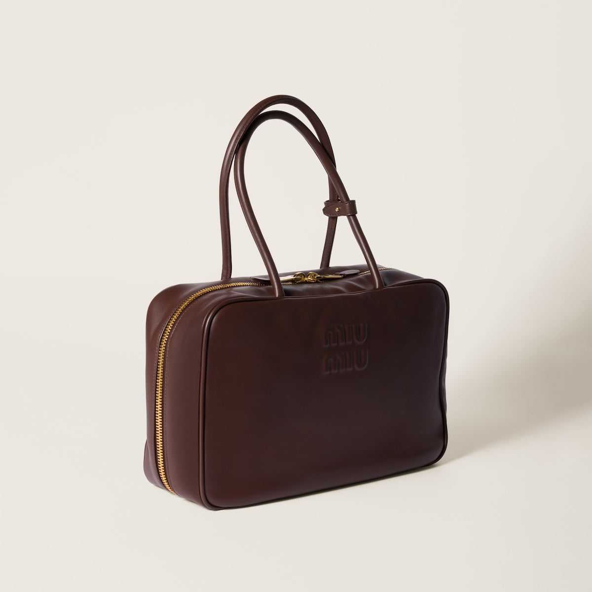 Borsa Beau grande in pelle marrone