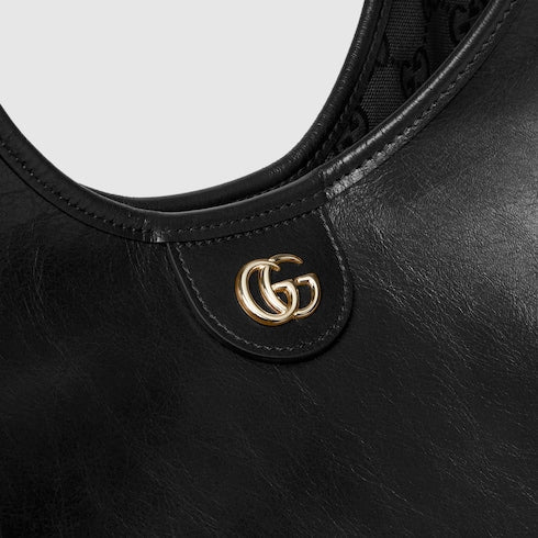 Borsa shopping GG Giglio misura grande in pelle nero