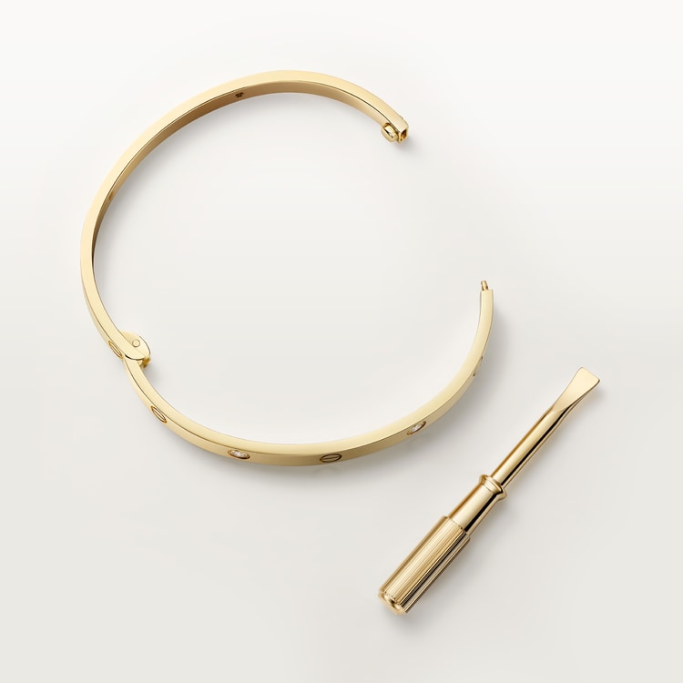 LOVE bracciale modello medio 4 diamanti oro