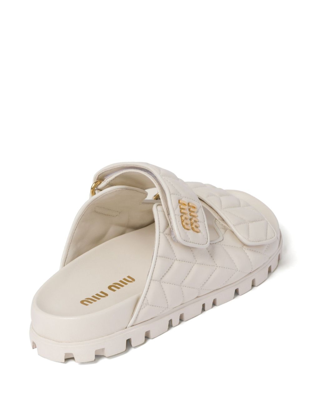 Ciabatte imbottite in pelle nappa bianco
