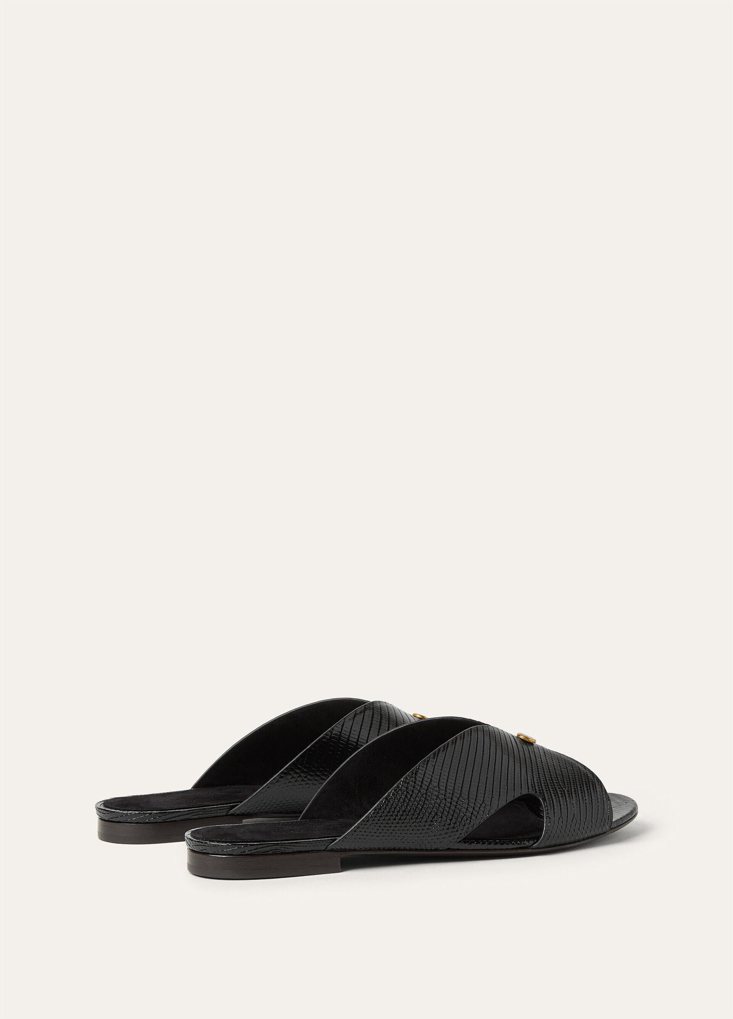 Sandali Vera Pelle di lucertola Nero