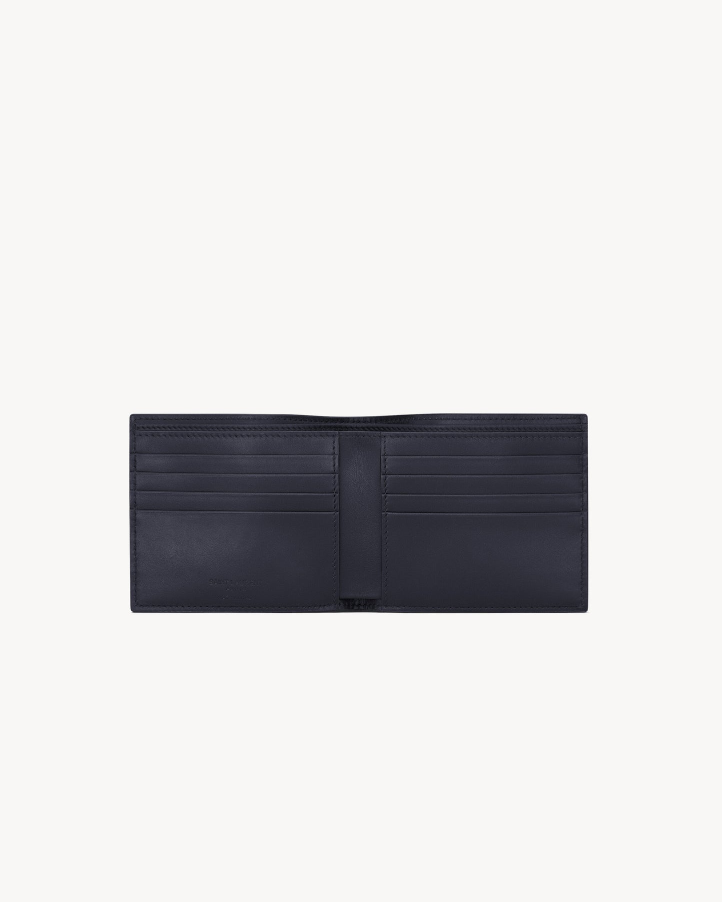 Portafoglio East/West in pelle liscia blu