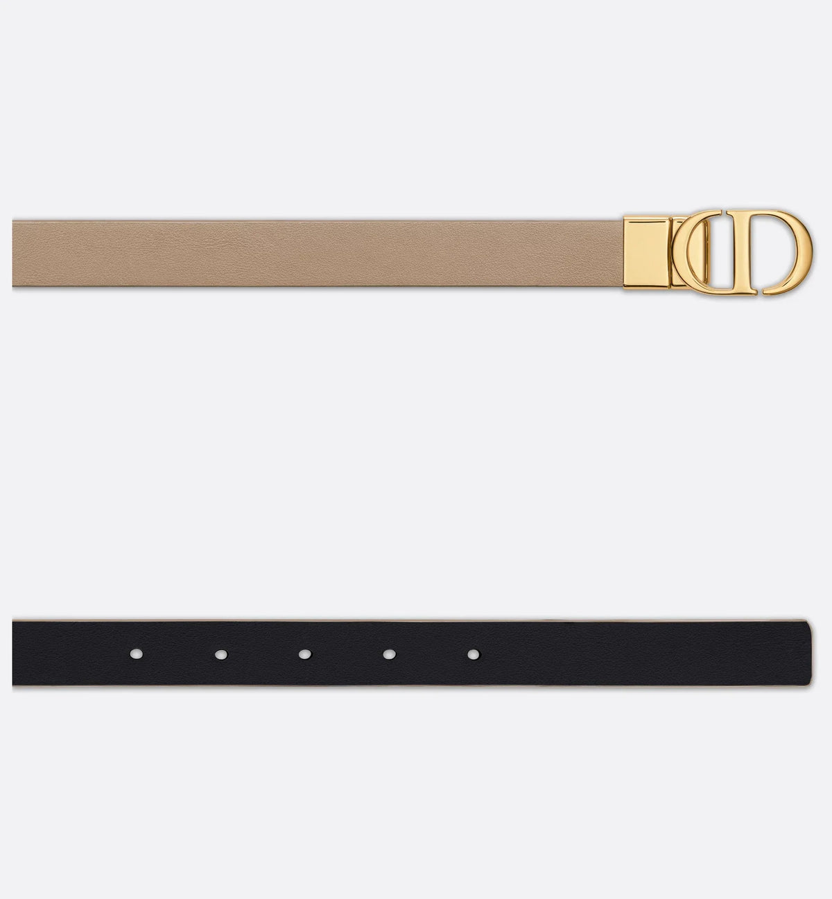 Cintura reversibile 30 Montaigne in pelle di vitello liscia color nocciola e nero 20 mm donna