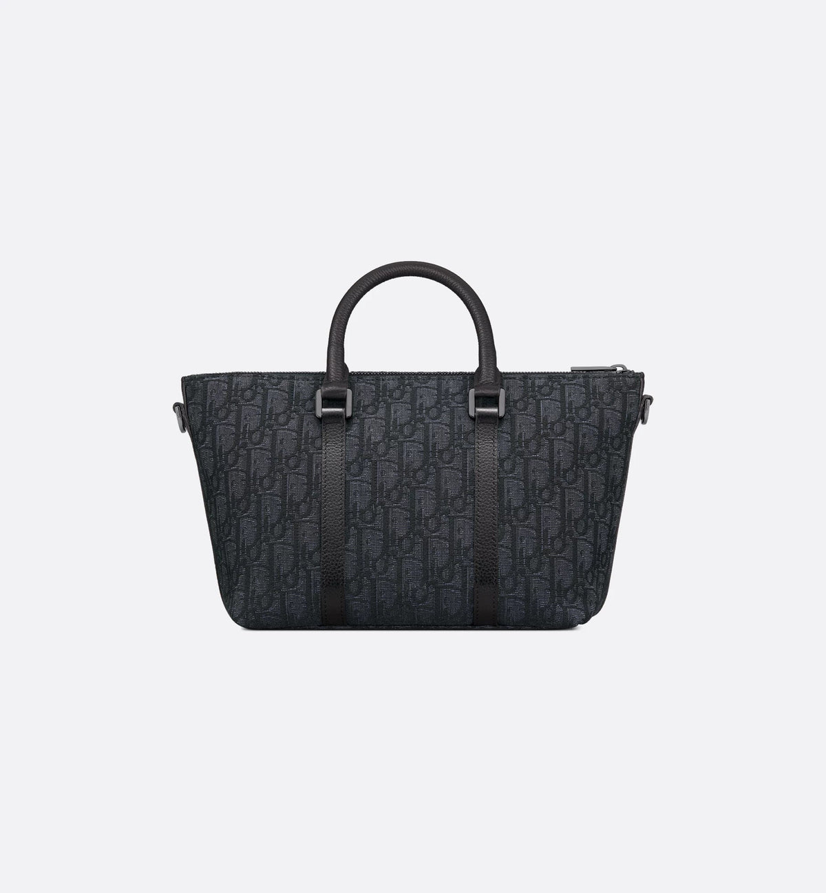 Weekender 25 Nero Jacquard Oblique e pelle di vitello martellata nera