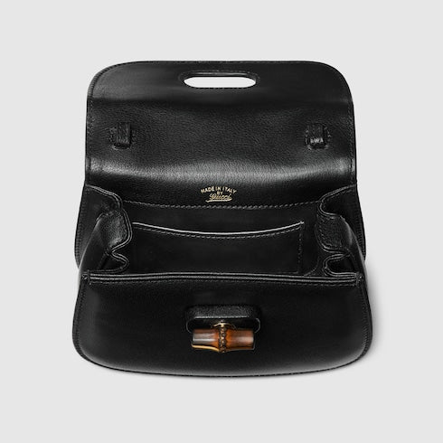 Mini borsa GG Bamboo 1947 in pelle nera