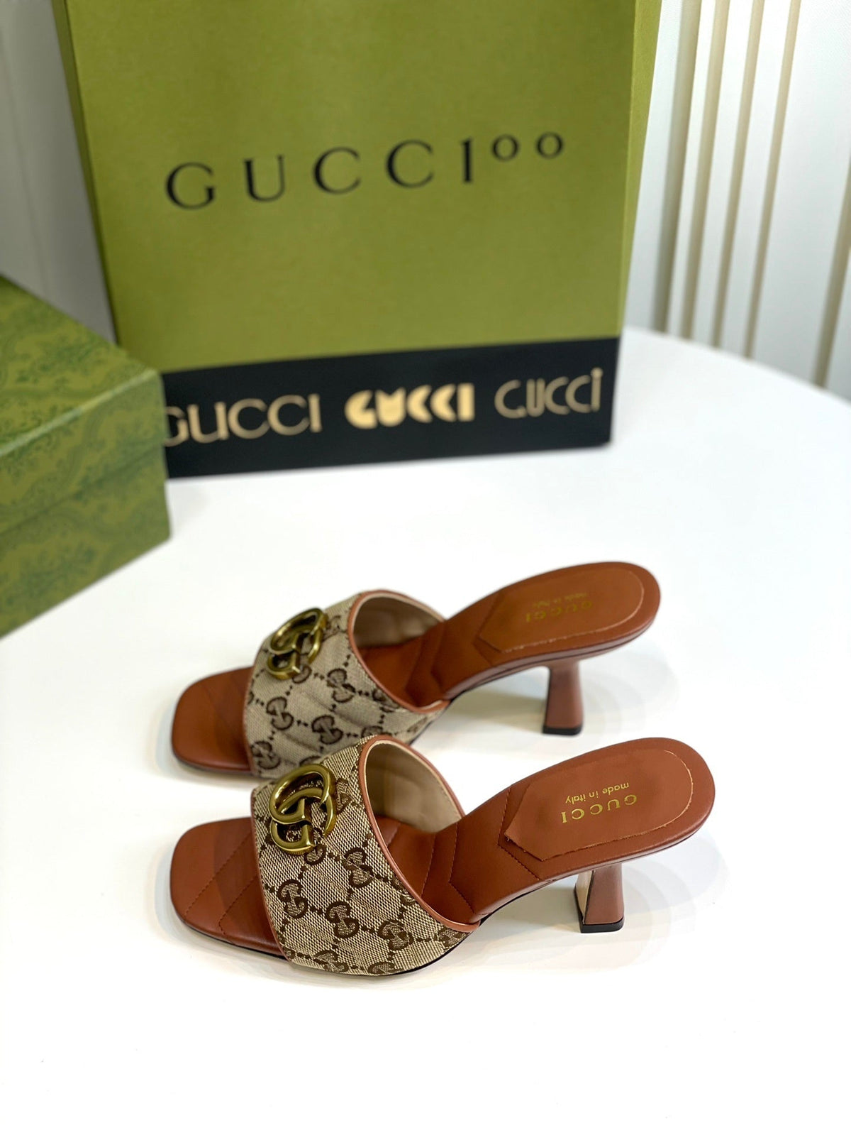 Sandali Slide Marmont Gold/Beige