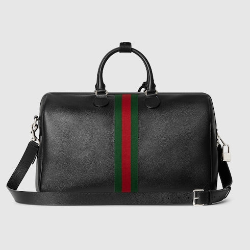 Borsone Savoy misura media in pelle nero