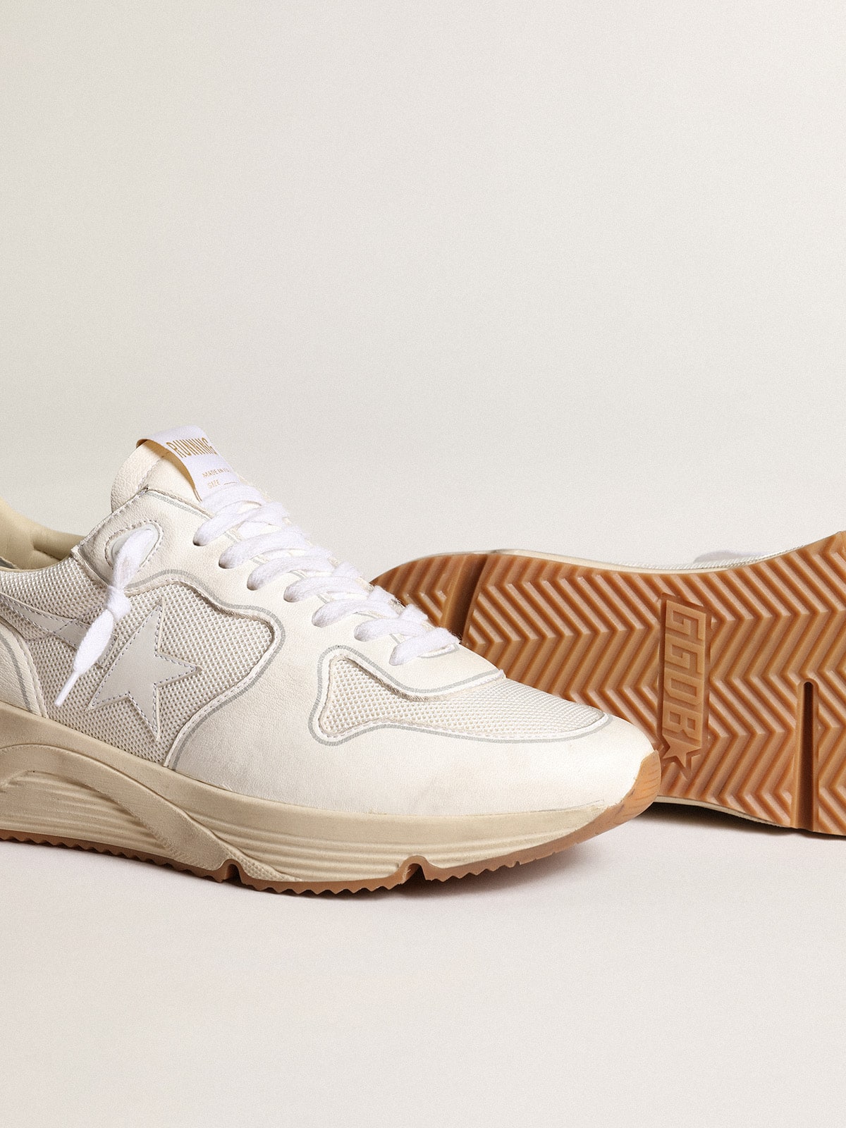 Running Sole in rete e nappa bianca