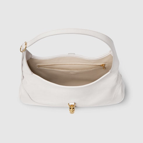 Borsa a spalla GG Jackie 1961 misura media in pelle bianca