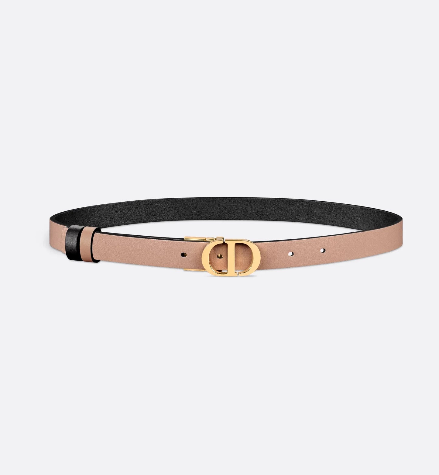 30 Cintura reversibile Montaigne in pelle di vitello liscia nera e rosa 20 mm donna