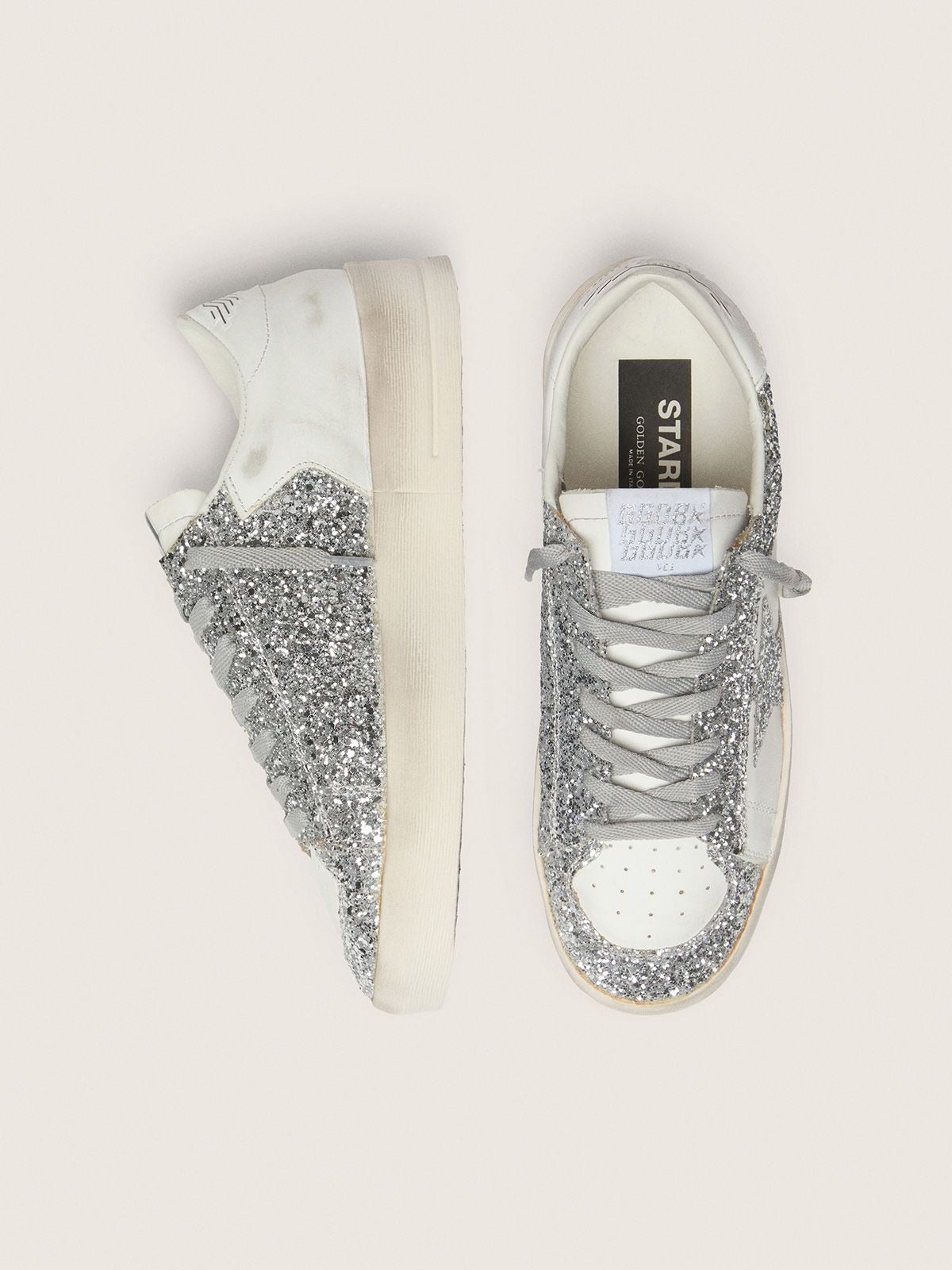 Pelle bianca e glitter