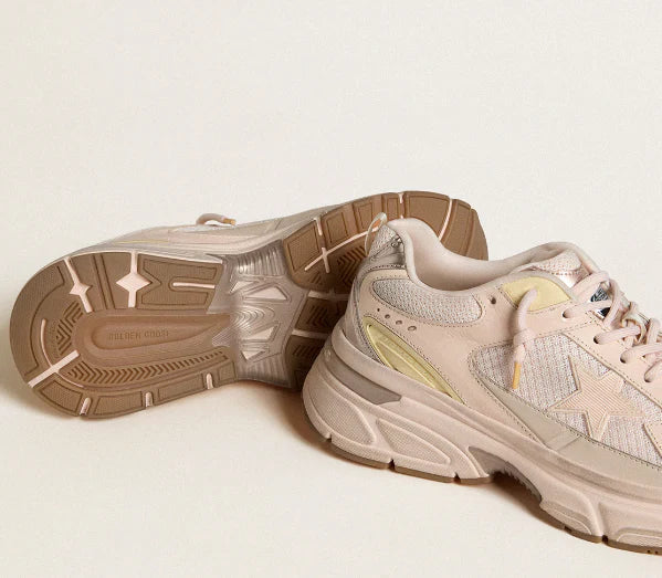 Lightstar in tomaia in pelle e mesh rosa e stella rosa