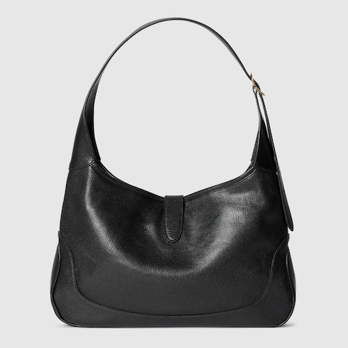 Borsa a spalla GG Jackie 1961 misura media in pelle nera