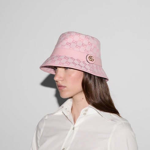 Cloche in tessuto GG rosa