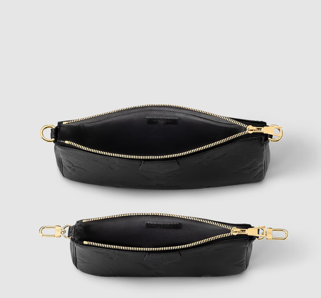 Multi Pochette Accessoires in Pelle Monogram Empreinte Nero