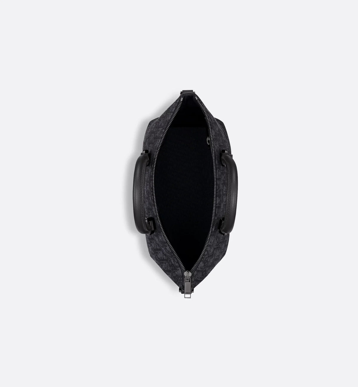 Weekender 25 Nero Jacquard Oblique e pelle di vitello martellata nera