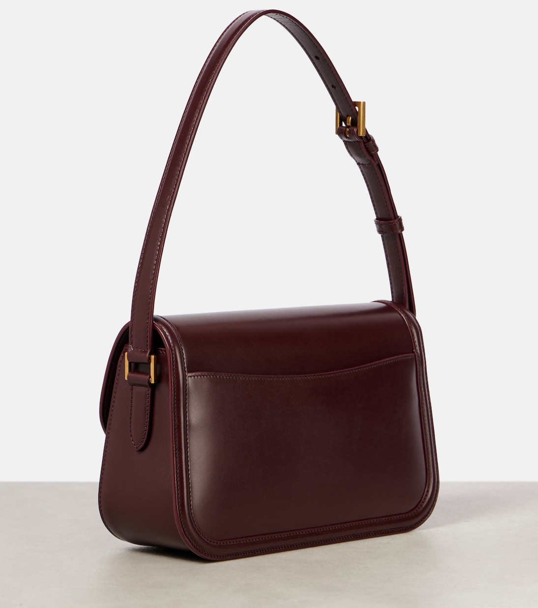 Borsa a tracolla piccola in pelle Solferino bordeaux