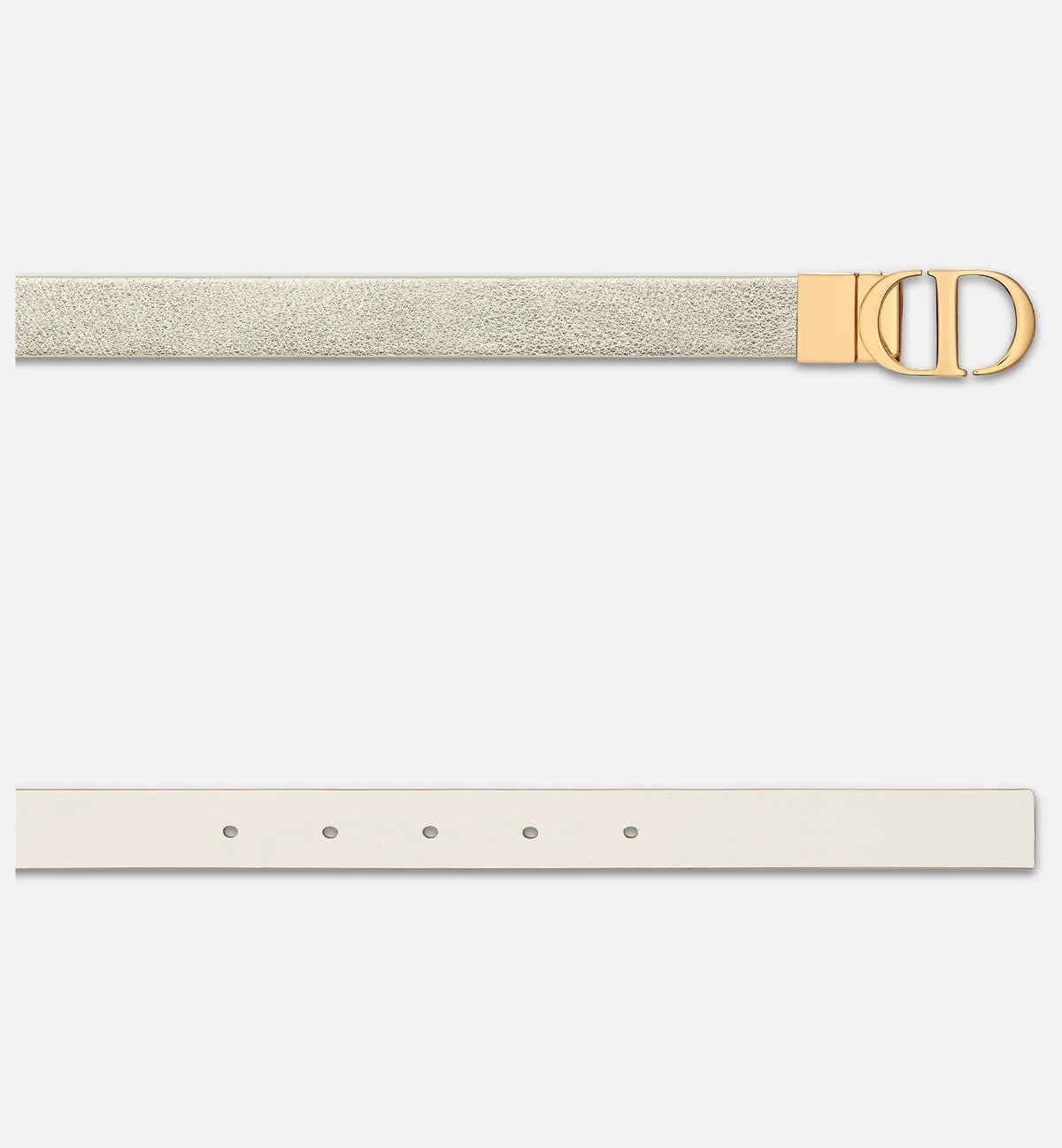 Cintura reversibile 30 Montaigne in pelle di vitello liscia color oro e latte 20 mm donna