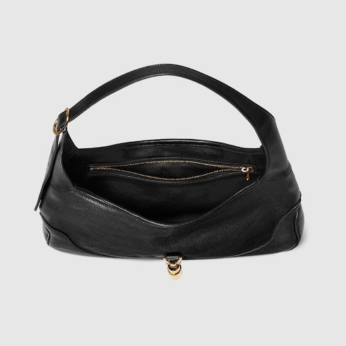 Borsa a spalla GG Jackie 1961 misura media in pelle nera