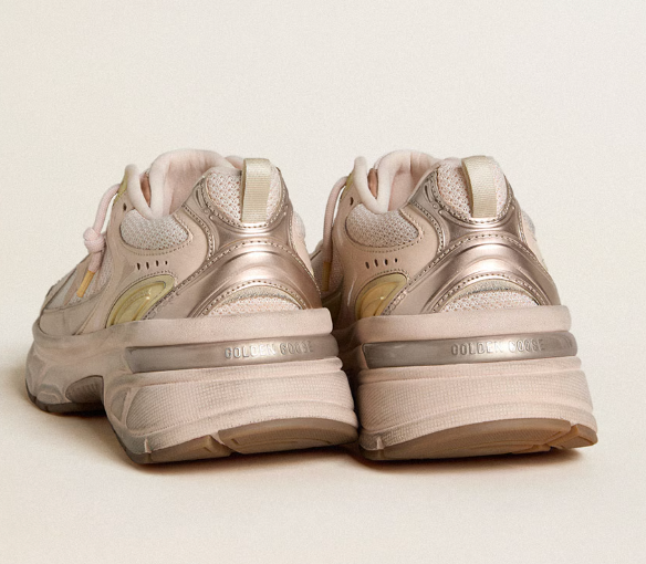 Lightstar in tomaia in pelle e mesh rosa e stella rosa