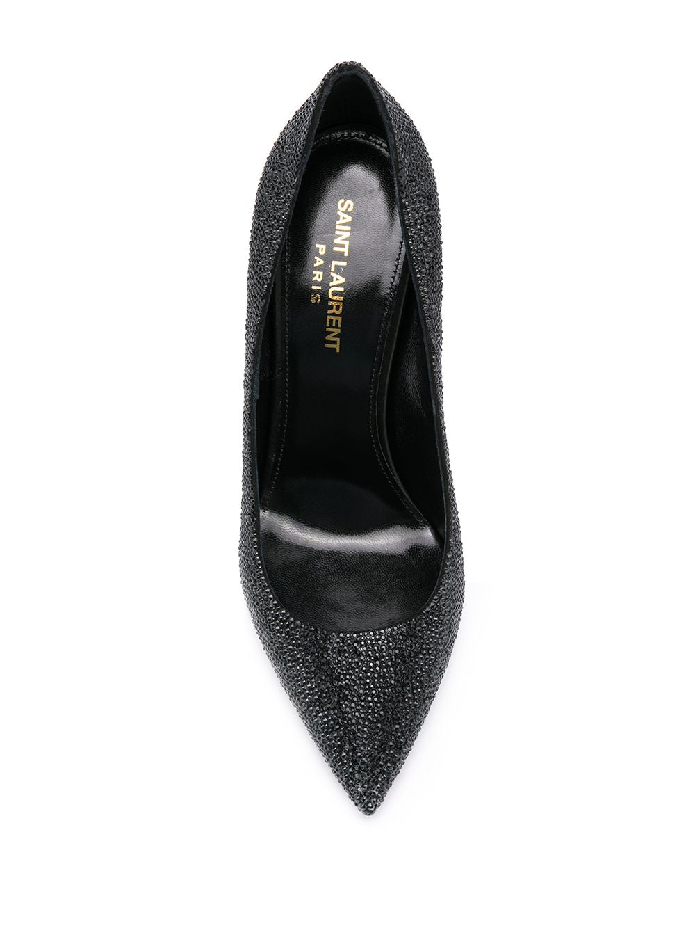 Décolleté Opyum in pelle di vitello nero glitterato