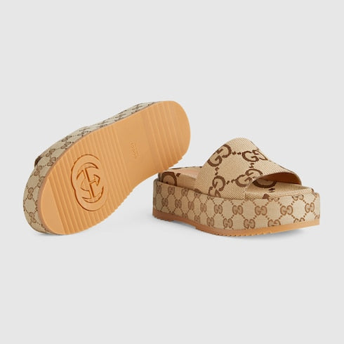 Sandalo slider donna con plateau