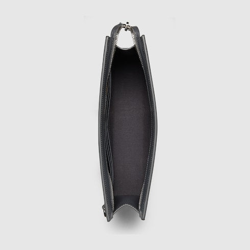 Pouch bicolore misura piccola tessuto GG supreme nero