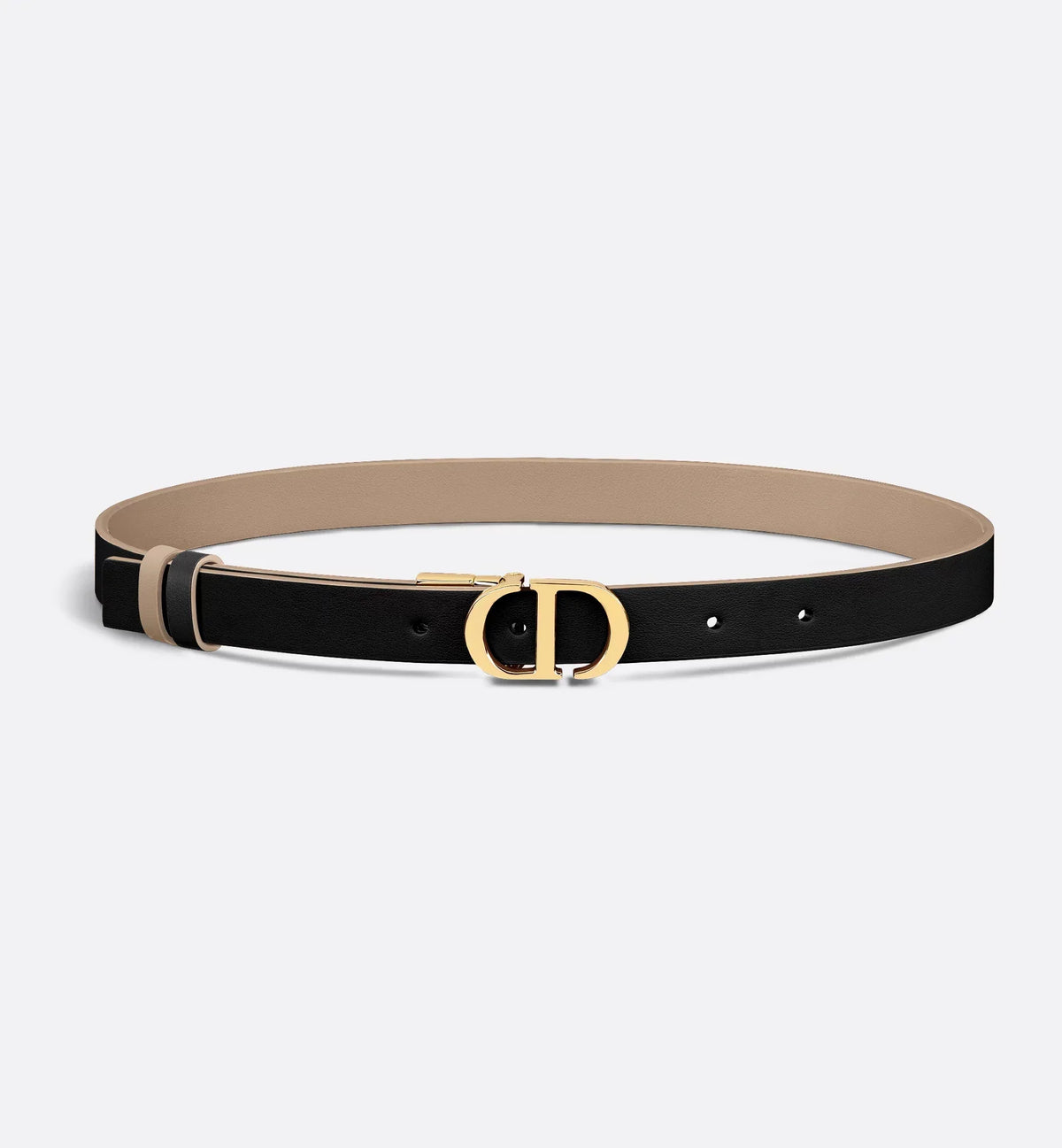 Cintura reversibile 30 Montaigne in pelle di vitello liscia color nocciola e nero 20 mm donna
