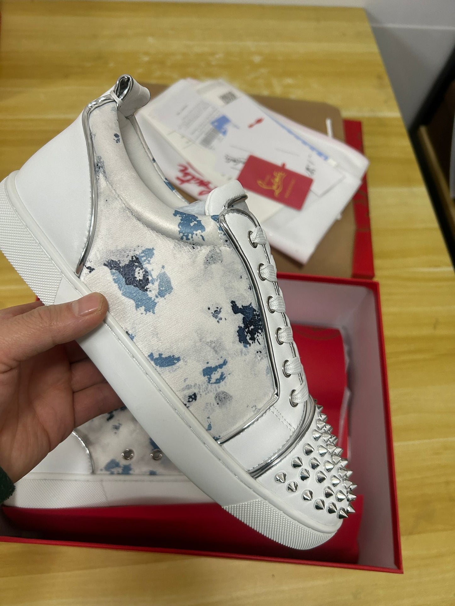 Sneakers Christian Louboutin "Spikes Orlato Bianco"