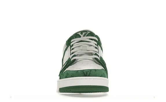 LV Trainer Green Monogram Denim White