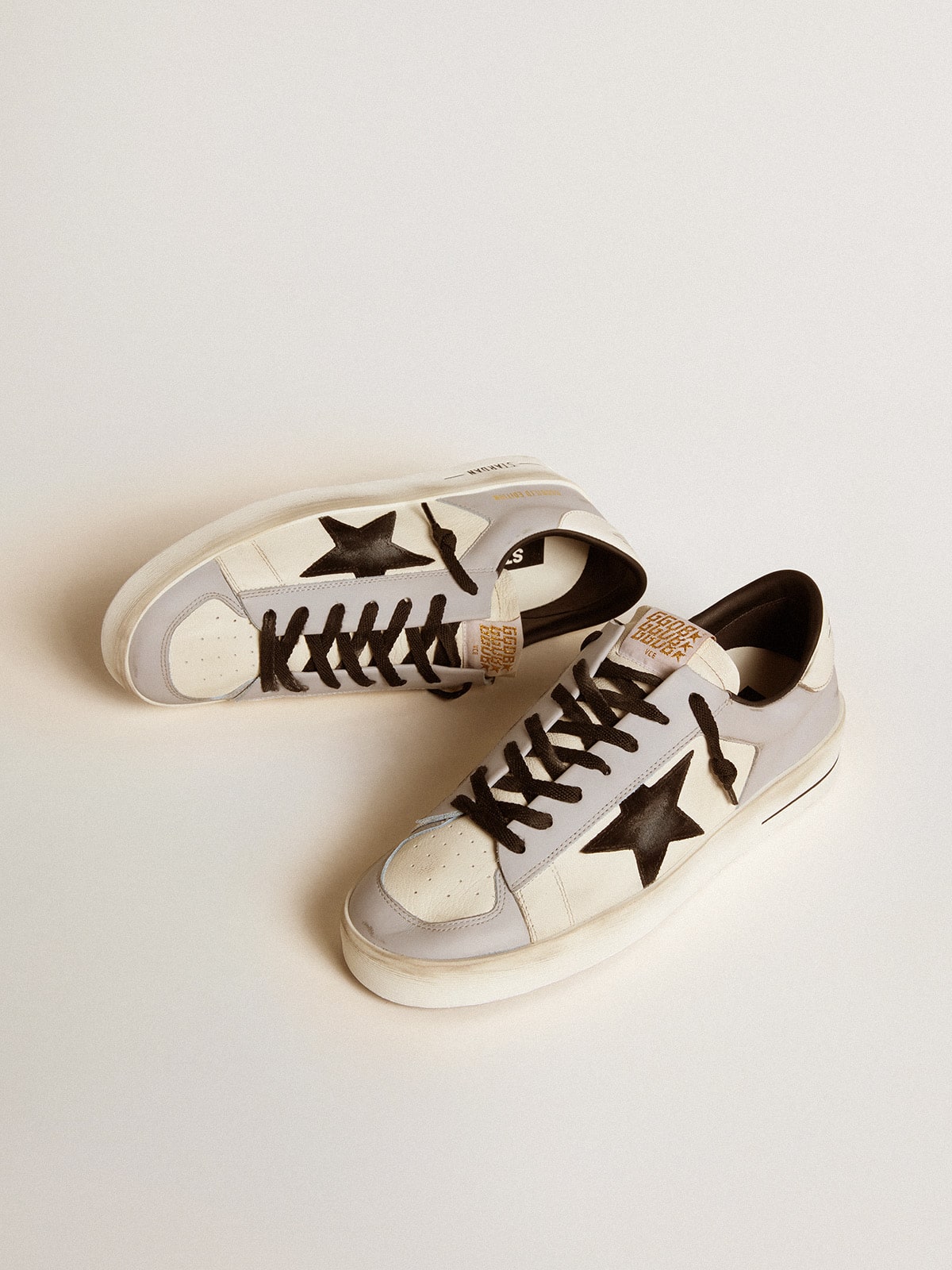LTD in nappa e pelle con stella in suede e talloncino in pelle