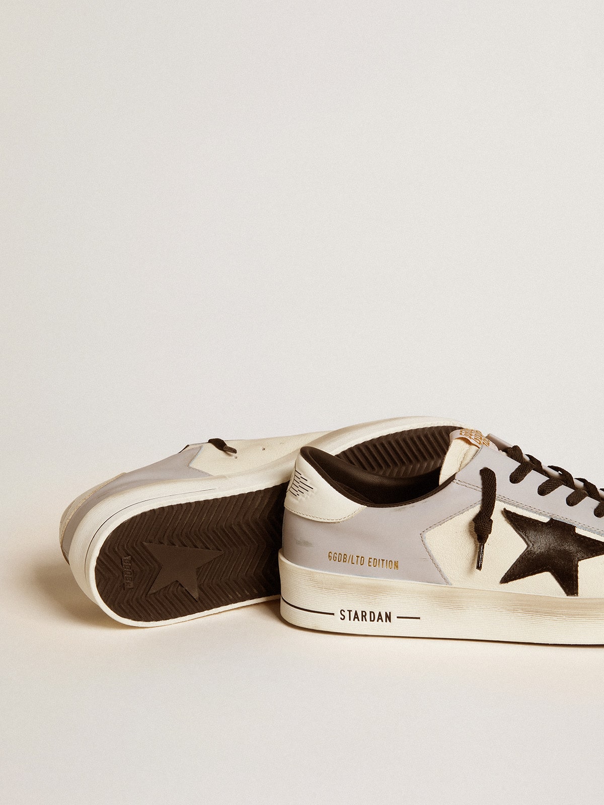 LTD in nappa e pelle con stella in suede e talloncino in pelle