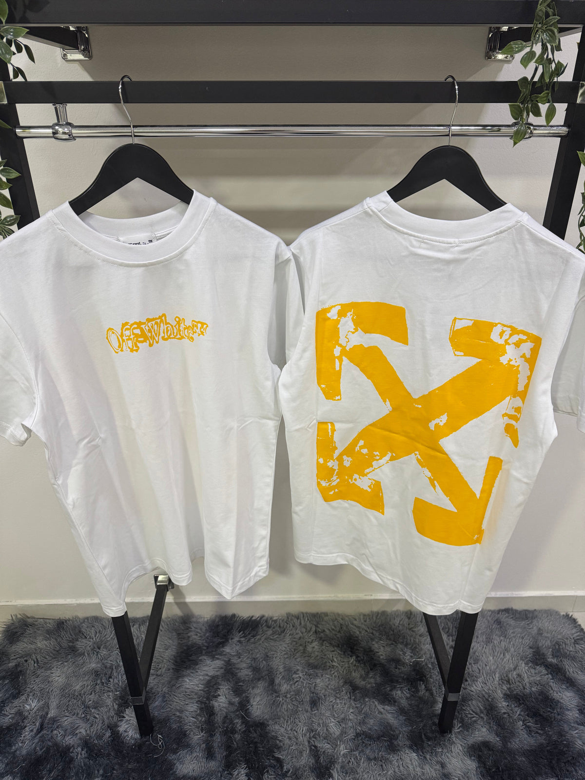 T-shirt OFF-WHITE Logo Print Yellow