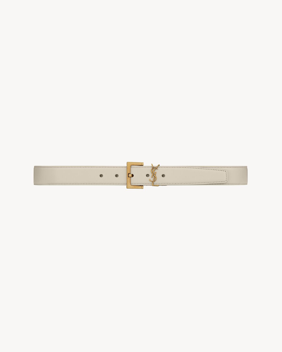 CASSANDRE CINTURA CON FIBBIA QUADRATA IN PELLE LUCIDA BIANCO