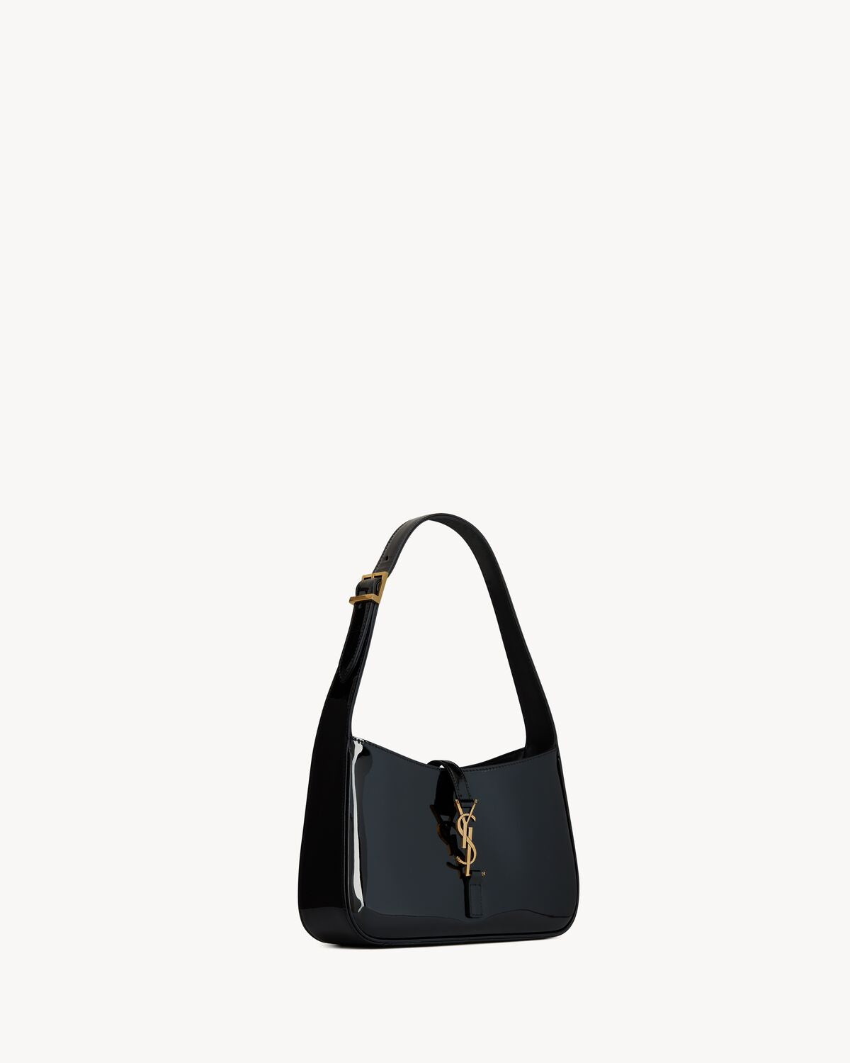 LE 5 À 7 IN PELLE VERNICIATA NERO