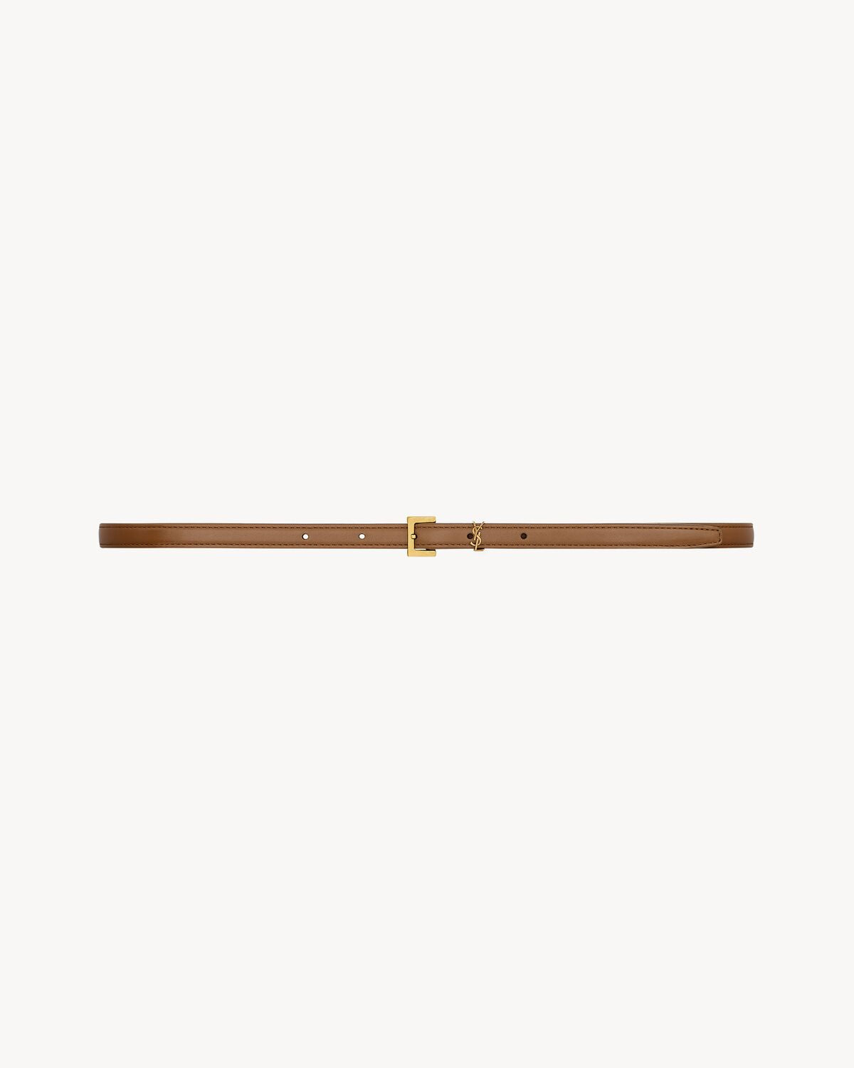 CINTURA CASSANDRE SUPER SOTTILE IN PELLE LISCIA MARRONE