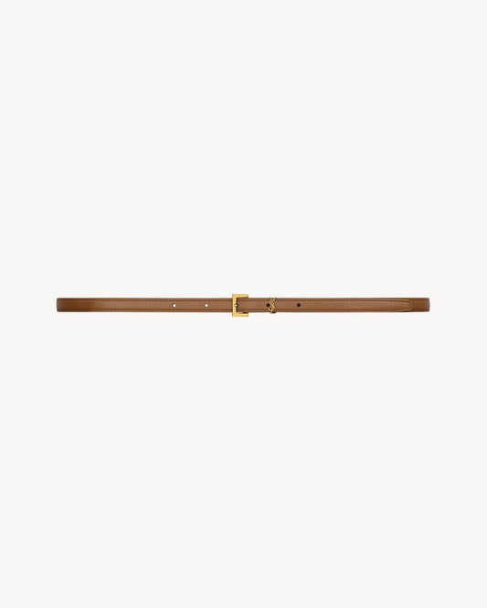 CINTURA CASSANDRE SUPER SOTTILE IN PELLE LISCIA MARRONE