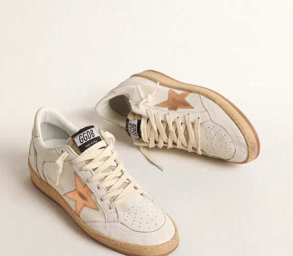 LTD in canvas e nappa con stella in pelle laminata bronzo