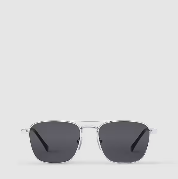 Occhiali da sole Signature Metal Square Argento Uomo