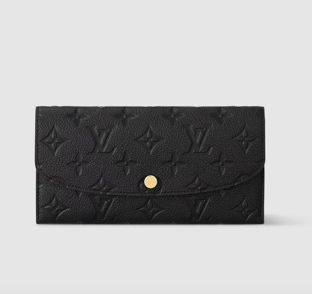 Portafoglio Emilie Pelle Monogram Empreinte Nero