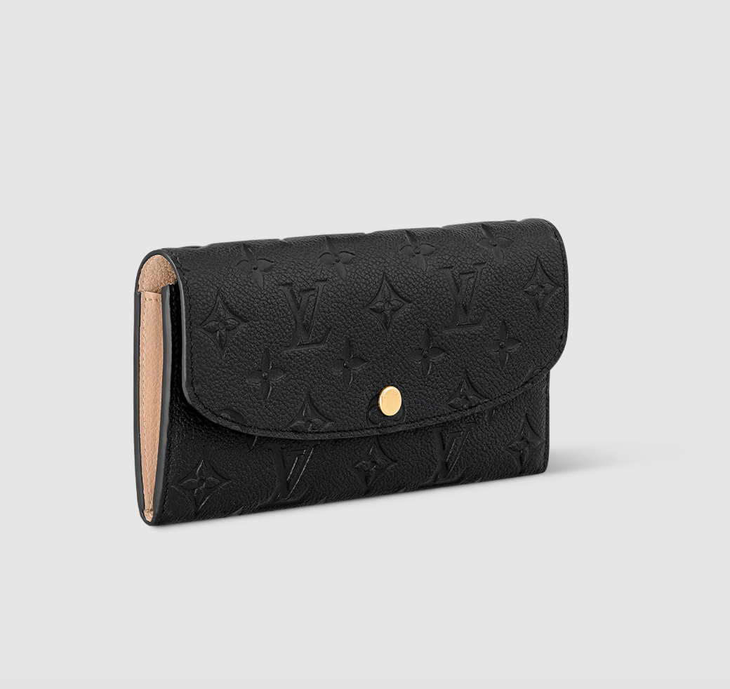 Portafoglio Emilie Pelle Monogram Empreinte Nero