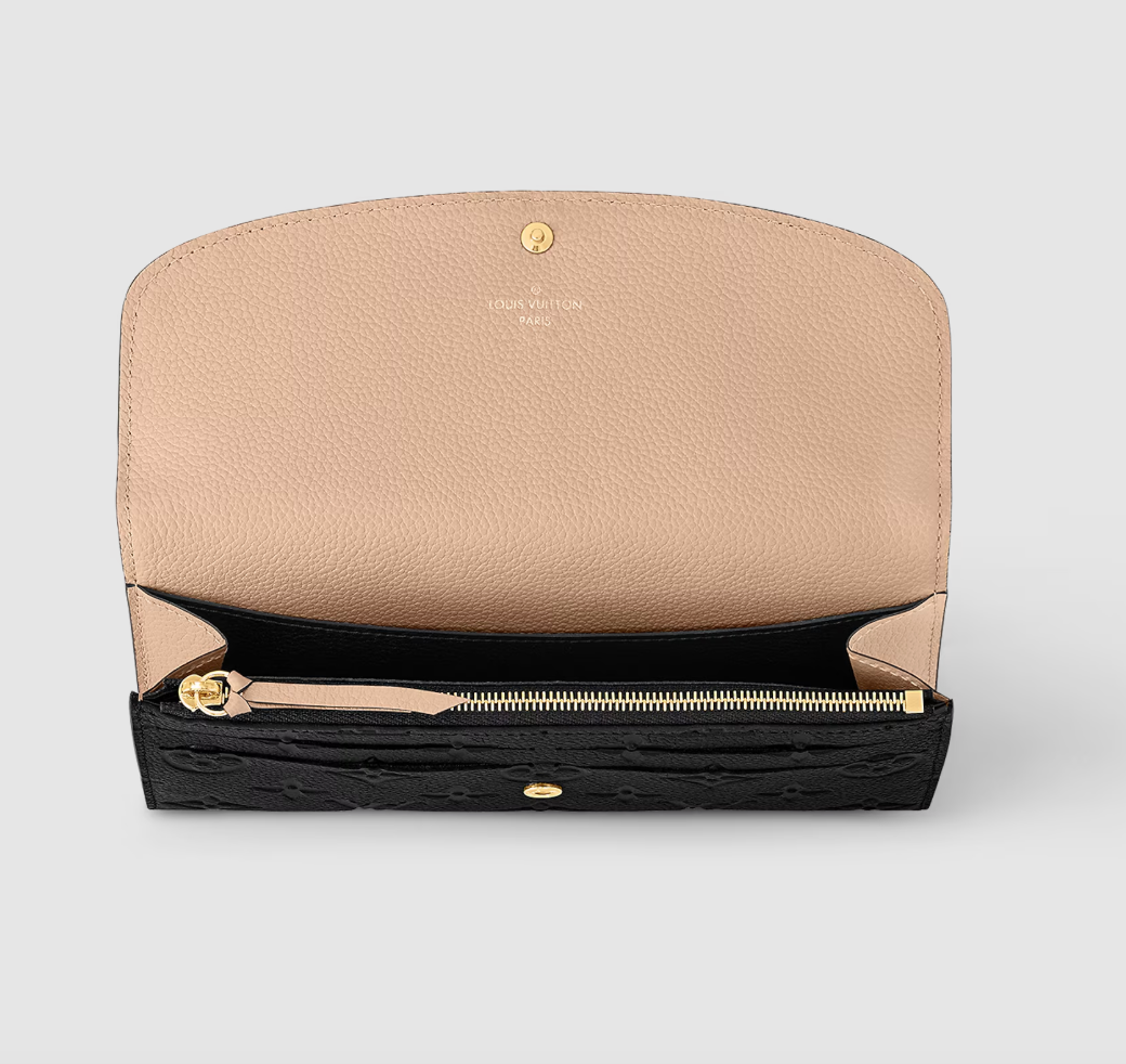 Portafoglio Emilie Pelle Monogram Empreinte Nero